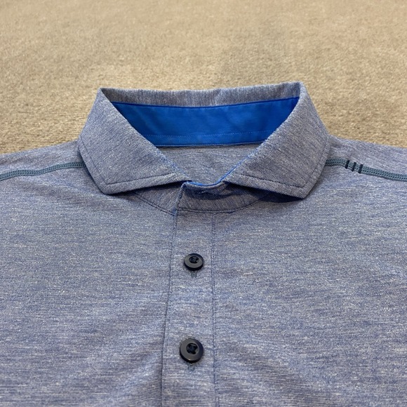 Lululemon Polo Shirt Mens Medium Light Blue Performance Golf Athletic Stretch - Picture 2 of 7